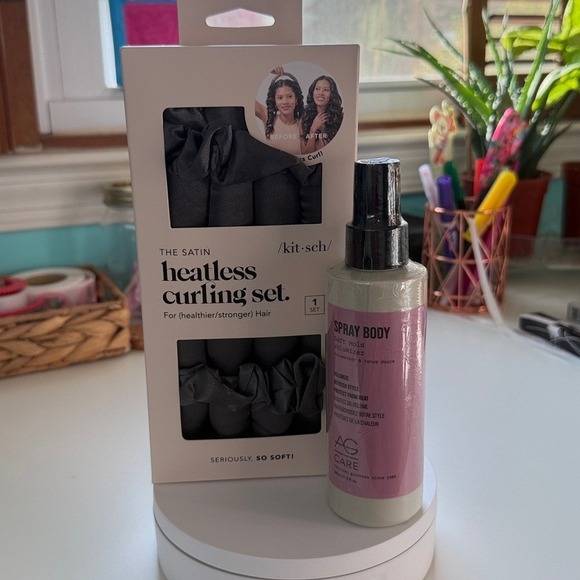 Kitsch Other - Kitsch Satin Heatless Curling Set + AG Care Spray‎ Body Soft Hold Volumizer